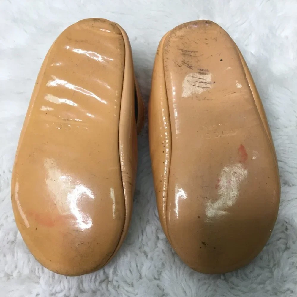 Gucci Baby Girl Pink Patent Leather Mary Jane Shoes CC Logo with Bow Size 4 US